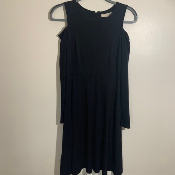 NWT LOFT Black Cold-Shoulder Classic Women's Dress - Size 0 - Picture 1 of 6